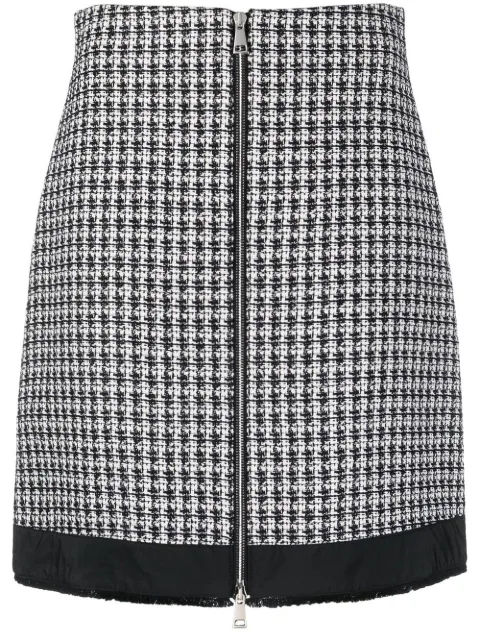 Moncler tweed A-line skirt White I10932D00005596PR