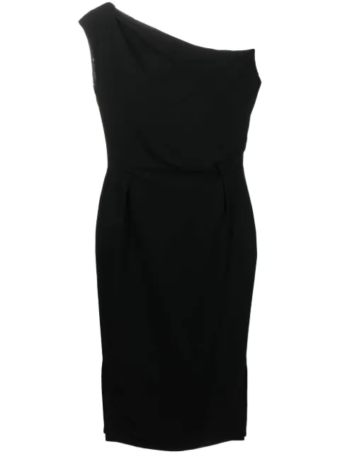 Alexandre Vauthier one-shoulder draped midi dress Black 231DR1832
