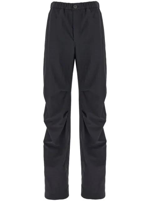 Ferragamo logo-plaque straight-leg trousers Black 761101