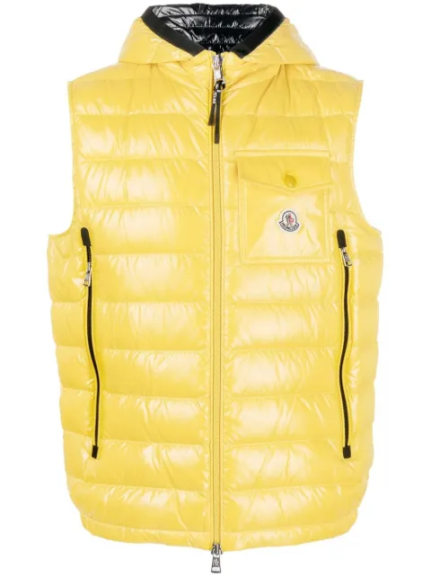 Moncler chest logo-patch padded gilet Yellow I10911A00068M1592
