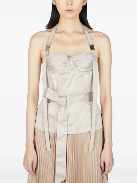 Rokh halterneck corset top Neutrals R0CA257JP