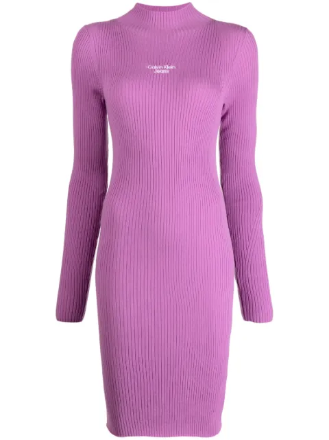 Calvin Klein Jeans logo-detail bodycon dress Purple J20J220354