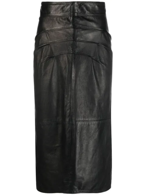 Versace Pre-Owned 1970s leather pencil skirt Black VER790MB