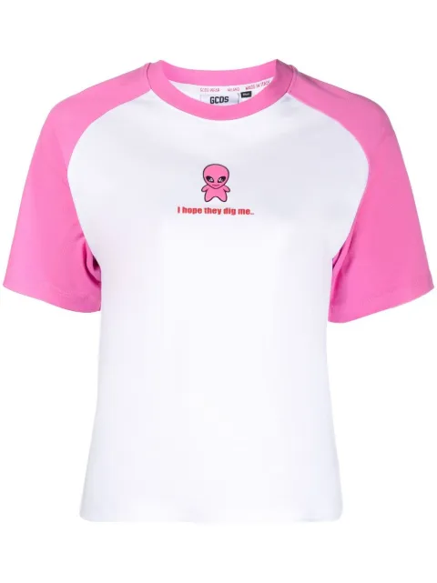 GCDS raglan-sleeved T-shirt White SS23W130109