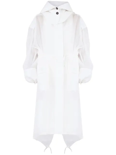 Ferragamo unlined organza trench White 761234