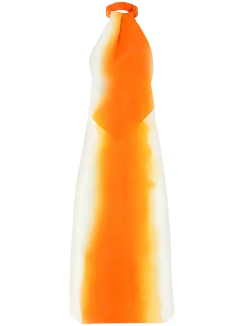 Ferragamo abstract-print halterneck dress Orange 761940