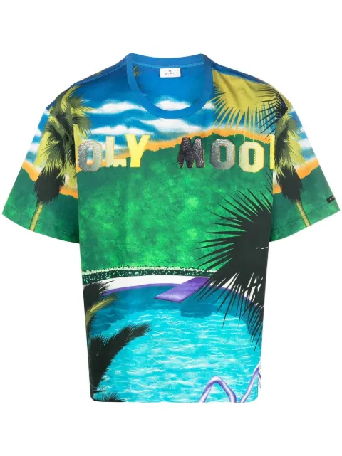 ETRO graphic-print short-sleeved T-shirt Green 1Y6999481