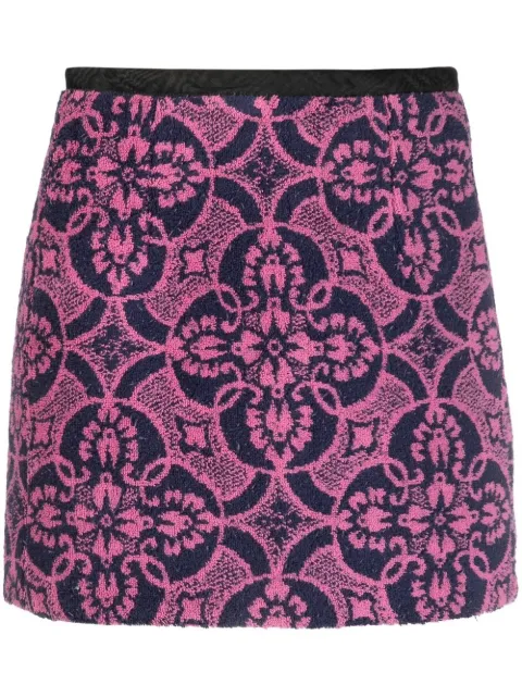 Marine Serre patterned jacquard miniskirt Pink S098SS23WWOVCO000507