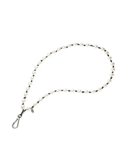 Maison Michel pearl-design bag charm White 2504001002