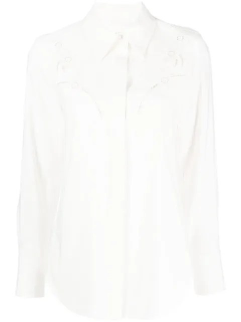 Chloé broderie-anglaise silk shirt Neutrals CHC23SHT25037