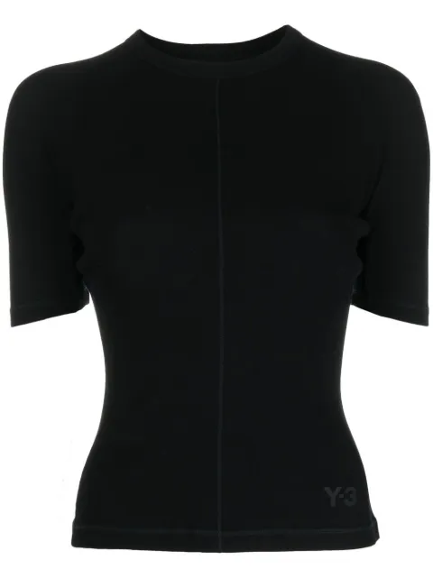 Y-3 logo-print short-sleeved T-shirt Black HY1249
