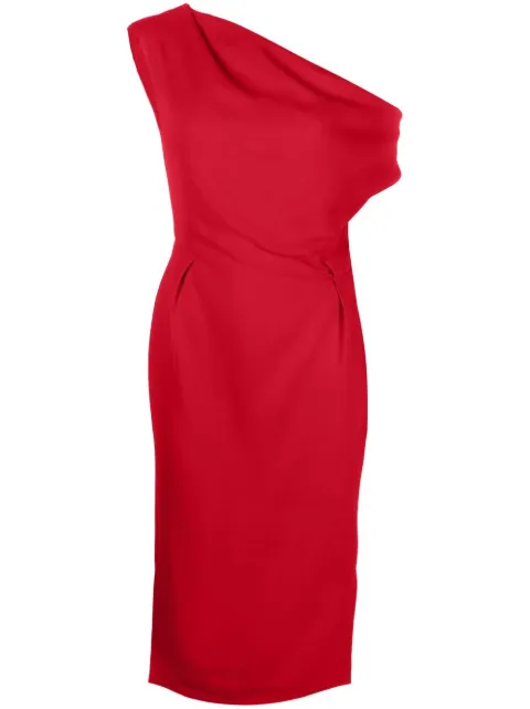 Alexandre Vauthier one-shoulder draped midi dress Red 231DR1832