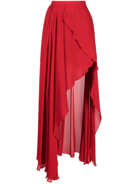 Elie Saab high-low fly away skirt Red 9800