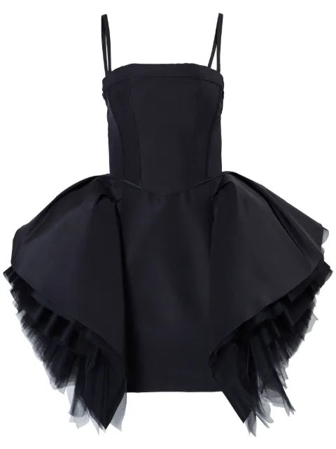 Carolina Herrera ruffled-tulle silk dress Black S2311N526SFA
