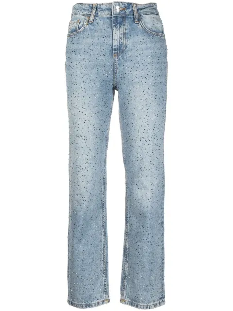 LIU JO rhinestone-embellished straight-leg jeans Blue UA3019D4785
