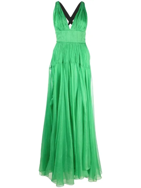 Maria Lucia Hohan Ozana V-neck gown Green CALLIOPE