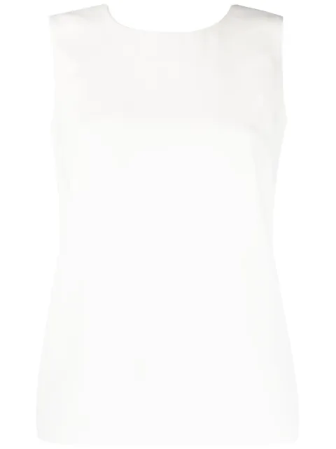 P.A.R.O.S.H. keyhole-detail sleeveless blouse White D312429PANTY23