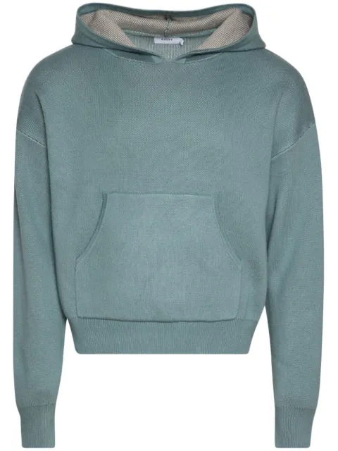 RHUDE Script logo-print knitted hoodie Green RHPS23HO04822184