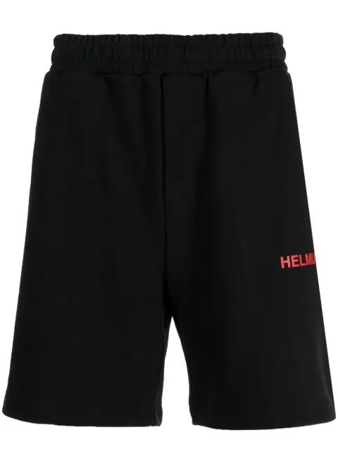 Helmut Lang logo-print cotton shorts Black M09HM208