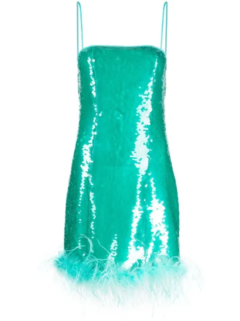Giuseppe Di Morabito feather-trim sequinned minidress Blue PS23288DRP227