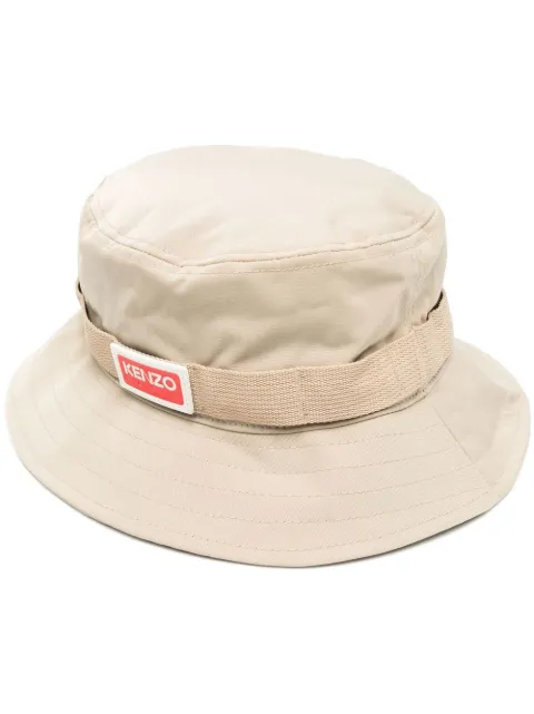 Kenzo side logo-patch detail bucket hat Neutrals FC65AC204F30