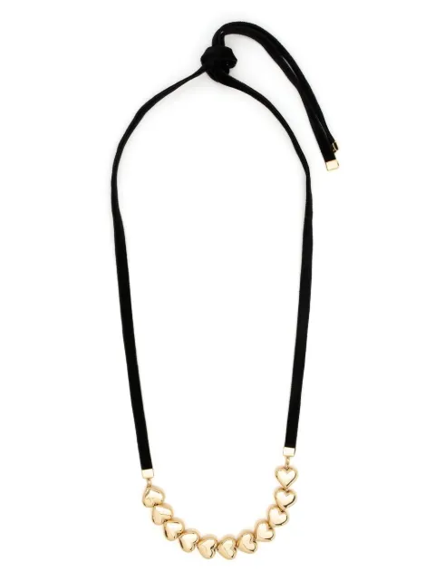 NUMBERING heart-beads velvet necklace Gold 5734