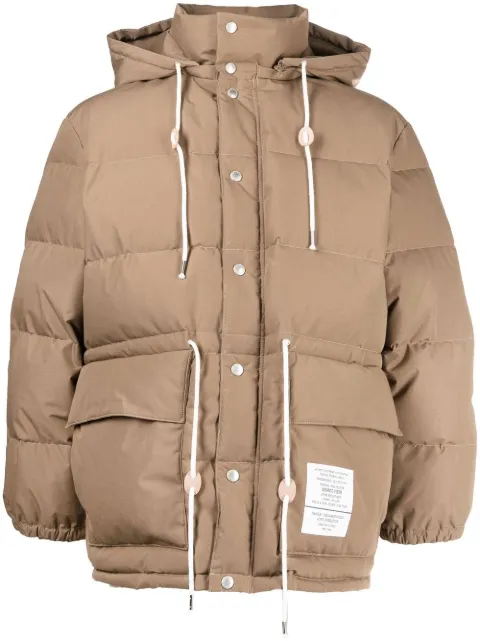 Neighborhood logo-patch padded jacket Brown 222NNNNNJKM01