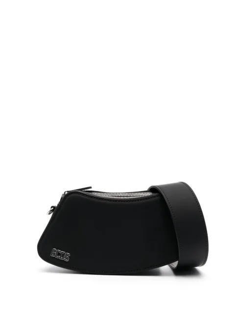 GCDS logo-lettering shoulder bag Black SS23U500313