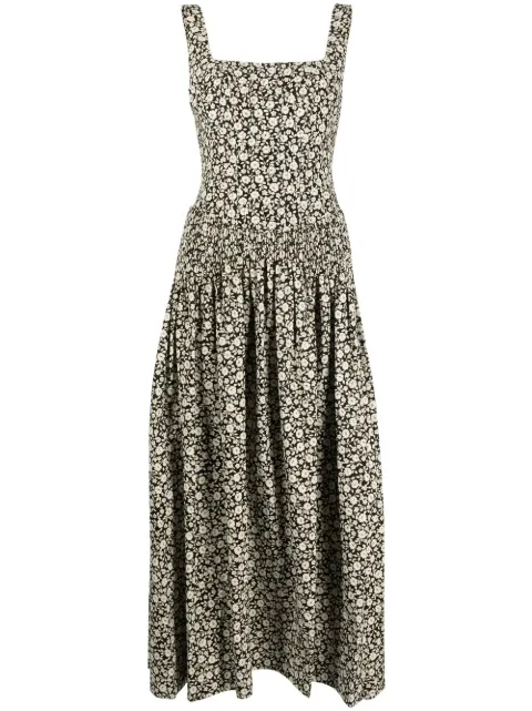 Tory Burch floral-print flared dress Neutrals 145208