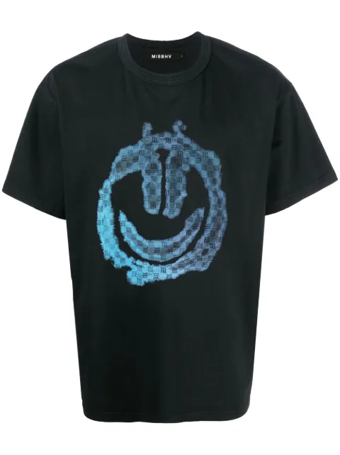 MISBHV monongram smiley-print T-shirt Black 230M156