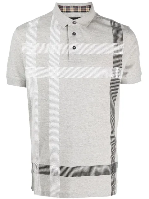 Barbour checked polo shirt Grey MML1117