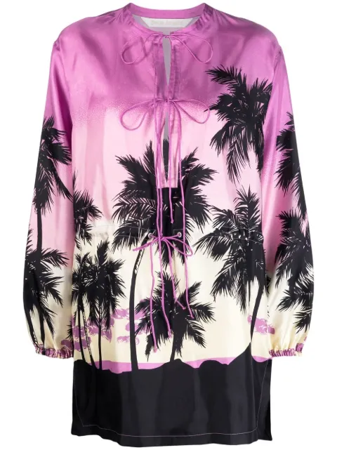 Palm Angels graphic-print long-sleeve top Purple PWGF002S23FAB0013710
