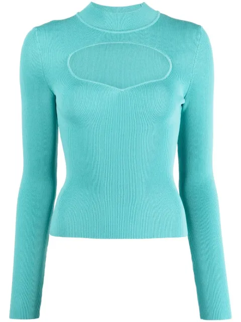 STAUD Cara cut-out detail top Green 012797CW