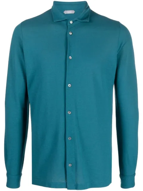 Zanone longsleeved organic cotton shirt Blue 811978ZG380