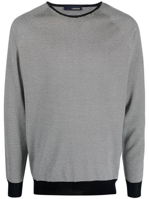Lardini horizontal-stripe crew neck jumper Blue EPLMML295EP60036