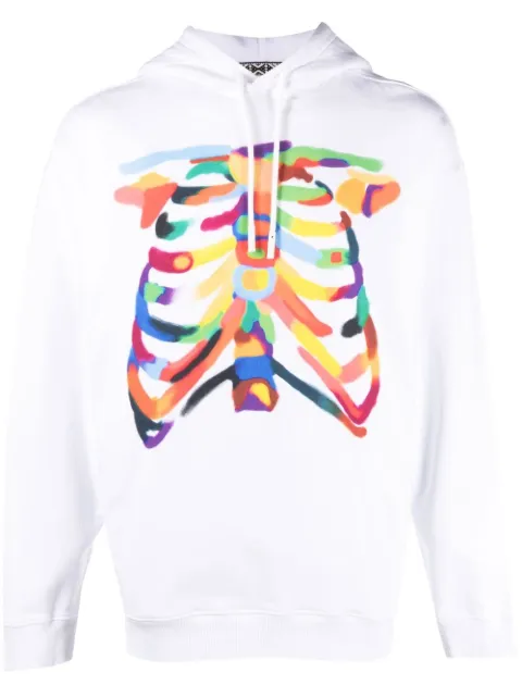 COUNTY OF MILAN graphic-print cotton hoodie White CMBB106S23FLE004