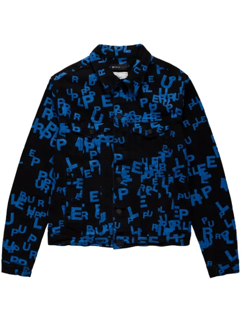 Purple Brand logo-print denim jacket Blue P024BBSP123