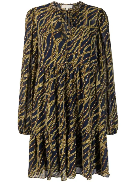 Michael Michael Kors chain-link print dress Blue MS381JZ8EV