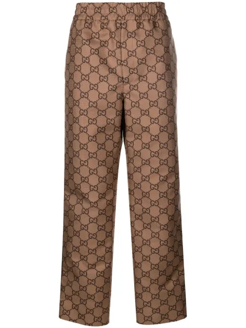 Gucci GG ripstop cropped trousers Brown 722331ZAJW8