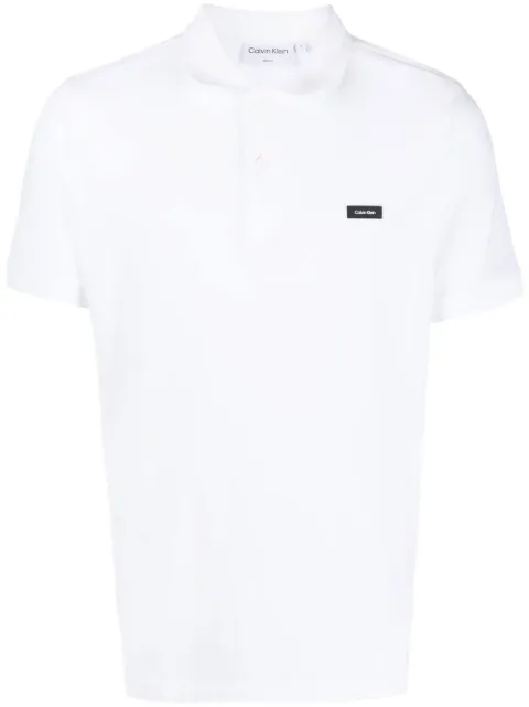Calvin Klein logo-patch polo White K10K111196