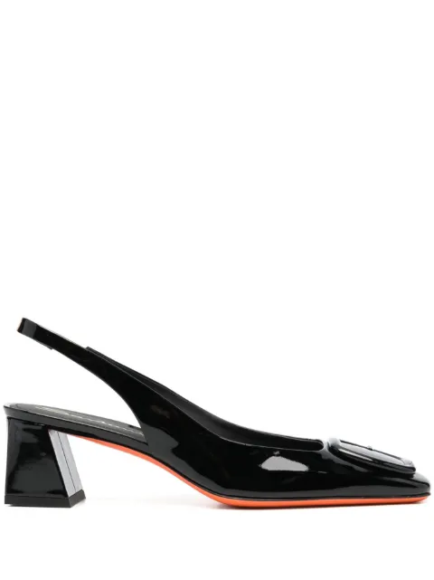 Santoni slingback 60mm strap pumps Black WDMN70342HA2TVHDN01