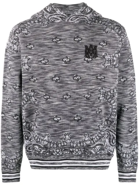 AMIRI logo-patch pullover hoodie Black PS23MKH006