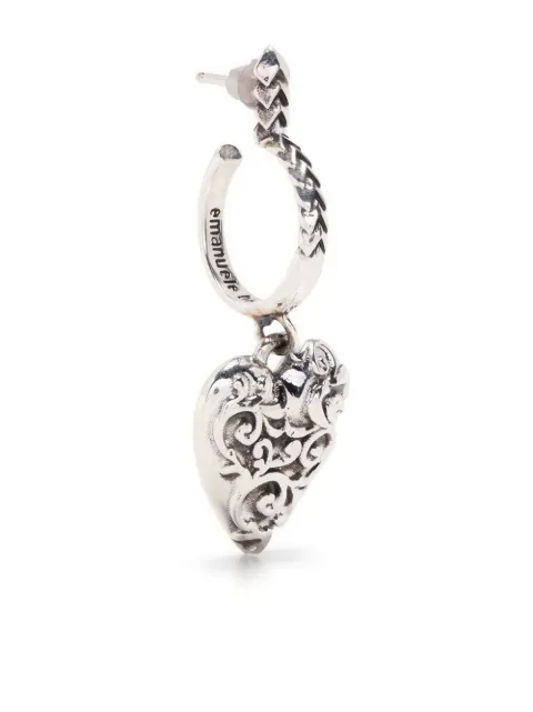 Emanuele Bicocchi Arabesque heart earring Silver HTE1