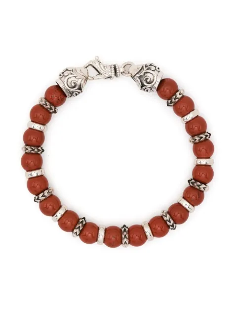Emanuele Bicocchi engraved-detail bead bracelet Red TUCB1616Q