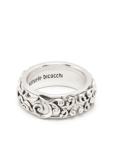 Emanuele Bicocchi Large Arabesque band ring Silver KLA3