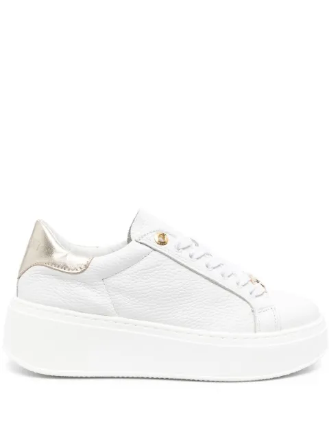 TWINSET contrasting-heel leather sneakers White 231TCP110