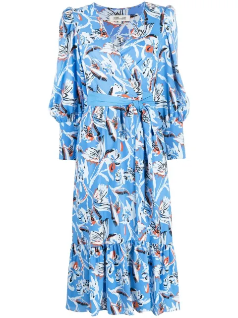 DVF Diane von Furstenberg floral-print midi-dress Blue DVFDW4Q010