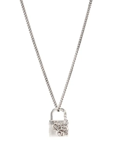 Emanuele Bicocchi Small arabesque padlock necklace Silver PCP6