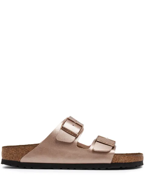 Birkenstock Birko-Flor leather slides Gold 1023960