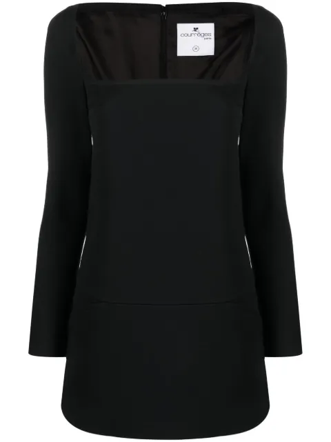 Courrèges square-neck mini dress Black 422CRO135PL0007